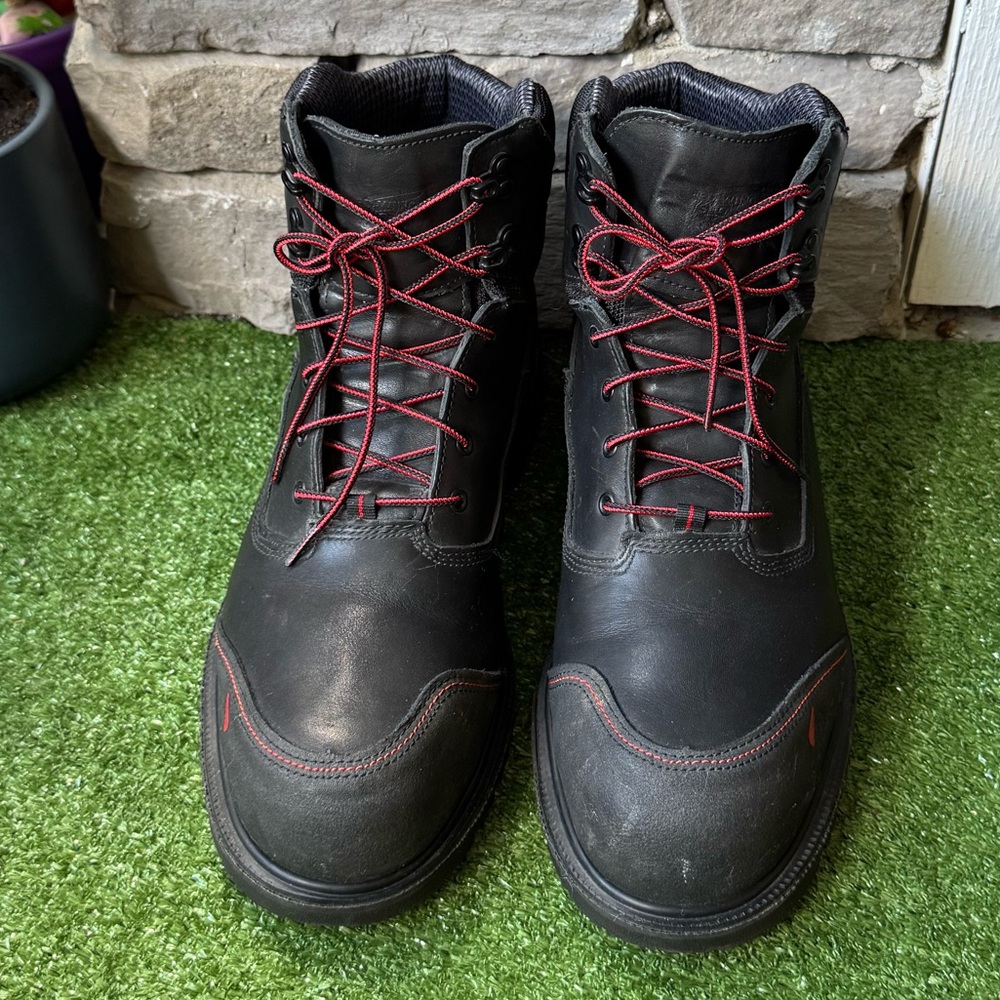 Red Wing Shoes Black and Red Men's Boots - Picture 3 of 12
